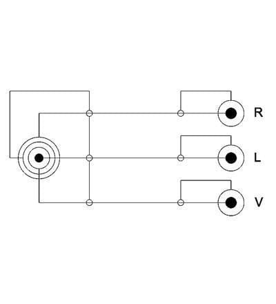 Cavo audio Video Videocamera - 3RCA a 1 Jack 3.5 mm 1,5m - Goobay ICOC 3RCAM-018