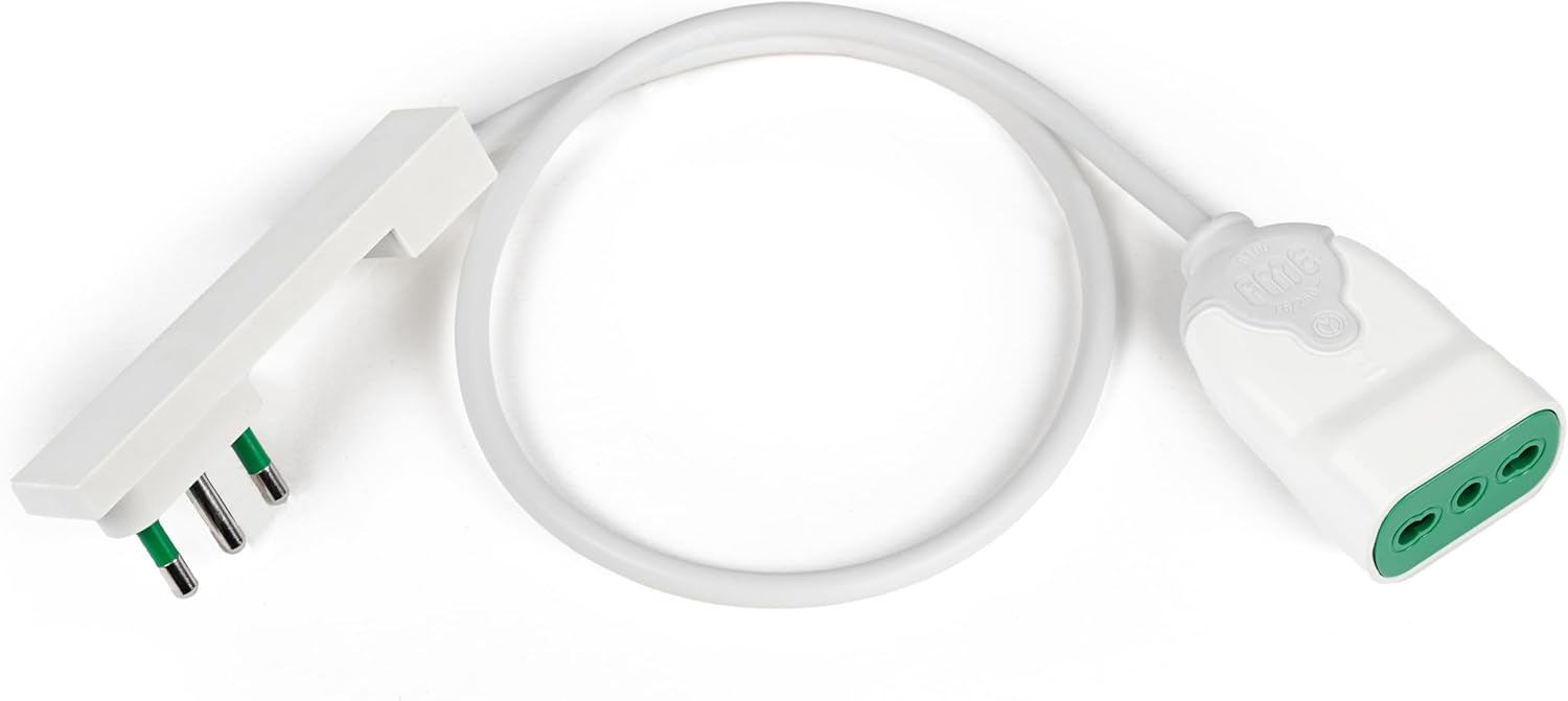 Cable Power supply Plug Italian Space Saver Ultraplate 2 P+T 16 A 0,5 m White - FME IOC 92 -NC- 005