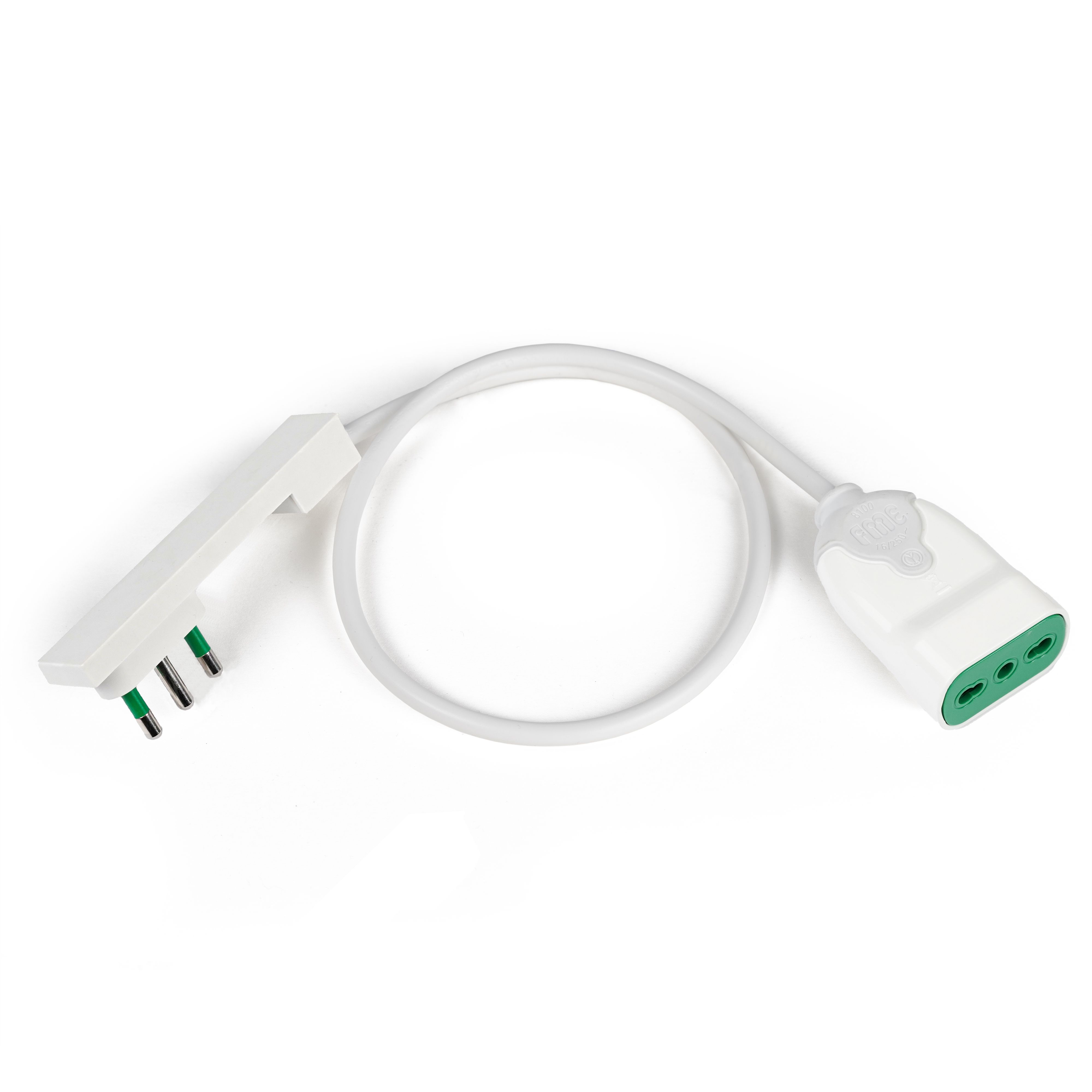 Cavo Alimentazione Italiana 16A Maschio Angolata / Femmina 1m Bianco - FME ICOC 92-NC-01