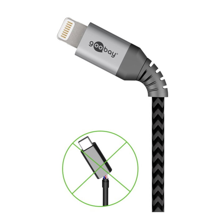 Cavo Apple Lightning 8 Pin a USB tipo A 0,5m Grigio - Goobay ICOC APP-005-TS