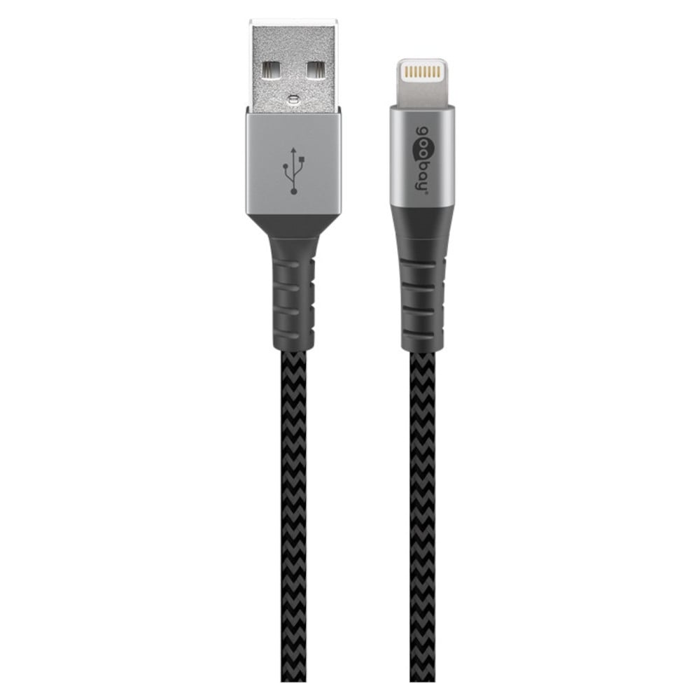 Apple Lightning 8 Pin USB cable type A 2 m Grey - Goobay IOC APP- 020 -TS