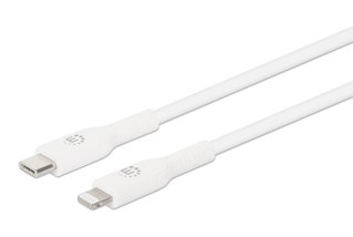 USB-C charging and synchronization cable to Lightning 1 m white - Manhattan IOC APP- 8 BB 10 Wh