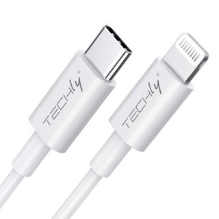 Lightning 1 compatible USB-C charging and synchronization cable White - Techly IOC APP- 8 BUC 10 T