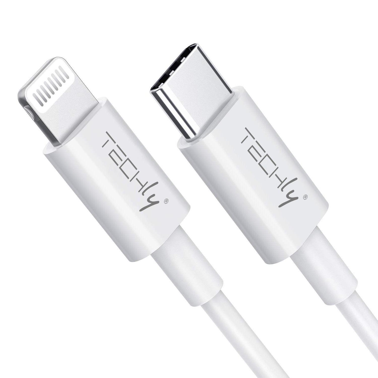 Lightning 1 compatible USB-C charging and synchronization cable White - Techly IOC APP- 8 BUC 10 T