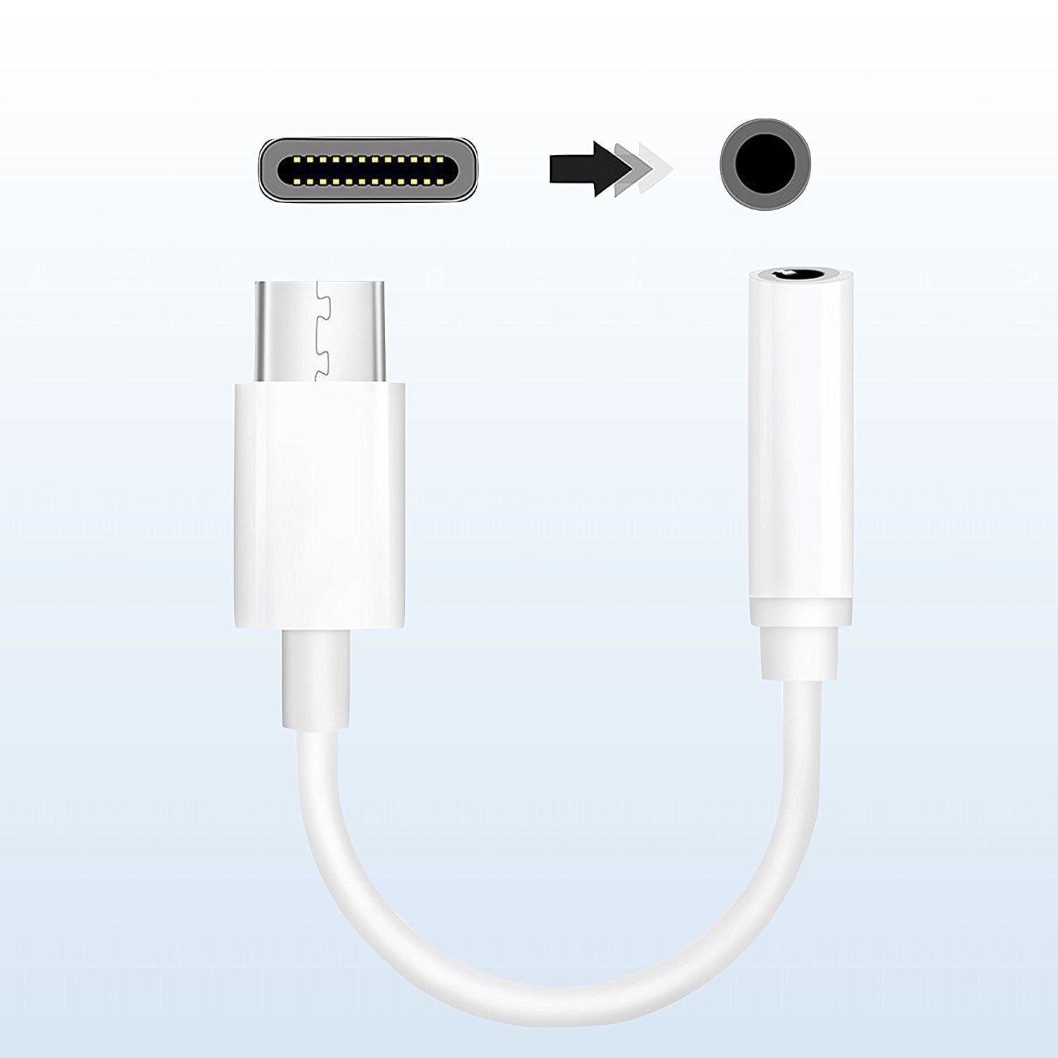 Cavo da USB-C™ Maschio a Audio 3.5 mm Femmina 12 cm Bianco - Sbox ICOC APP-8MAU