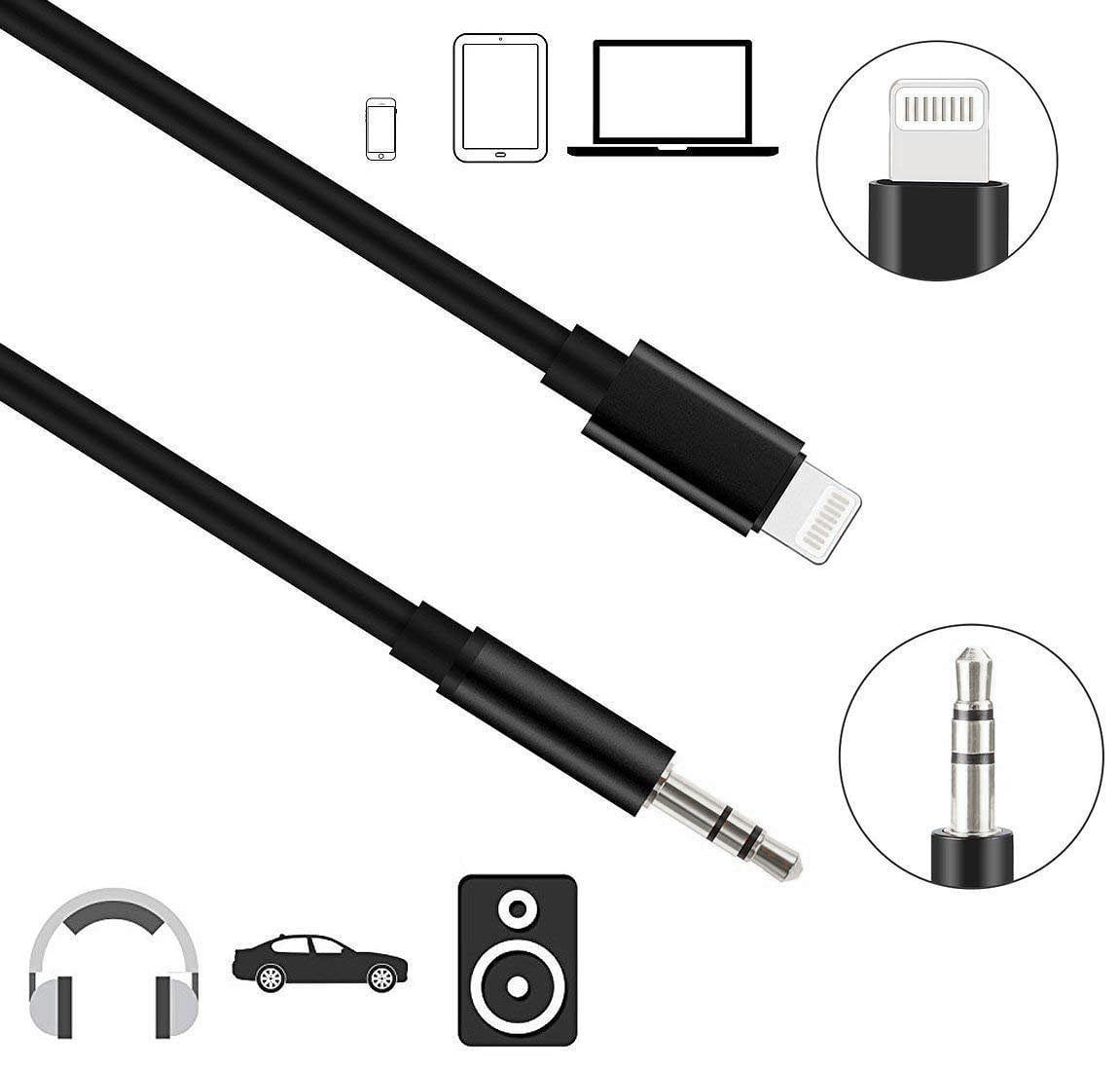 Cavo da Apple Lightning a Audio 3,5 mm M 1m Nero - Goobay ICOC APP-AU351