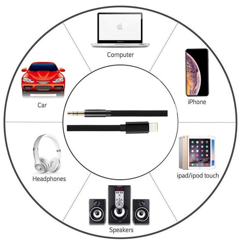 Cavo da Apple Lightning a Audio 3,5 mm M 1m Nero - Goobay ICOC APP-AU351