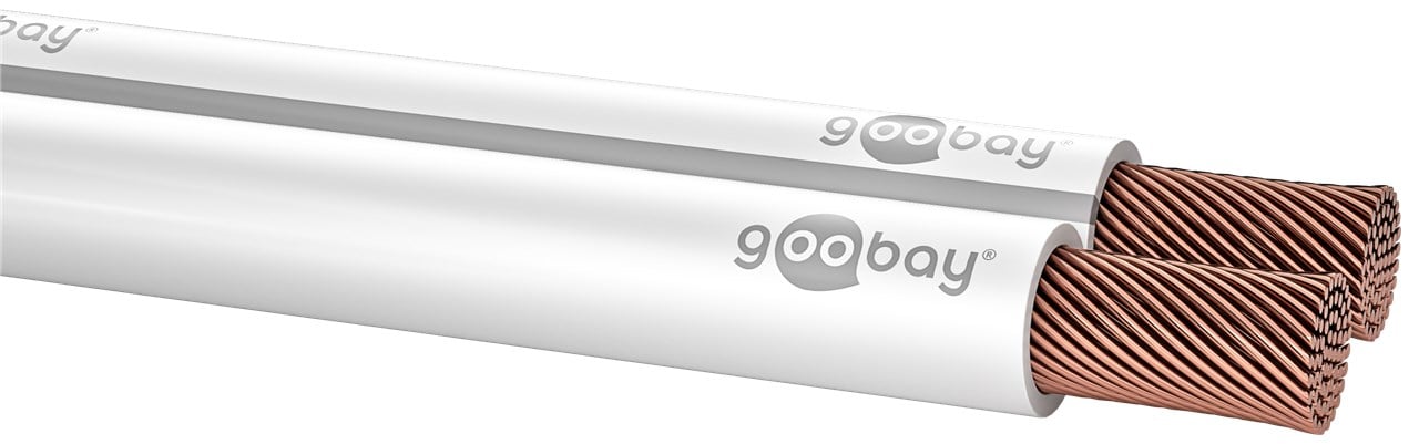 Cavo Audio per diffusori acustici Bianco 2,5 mm² matassa 100m - Goobay ICOC AU-BI25