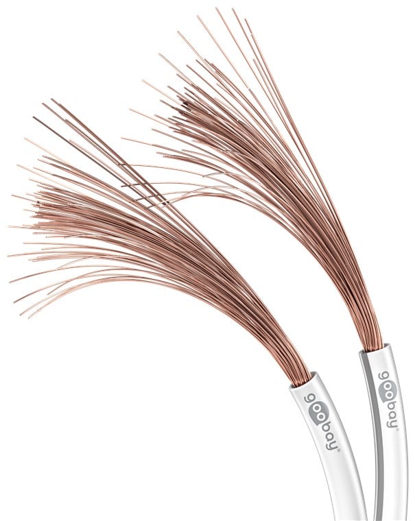 Cavo Audio per diffusori acustici Bianco 2,5 mm² matassa 100m - Goobay ICOC AU-BI25