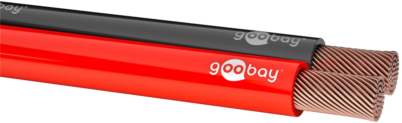 Cavo Audio per diffusori acustici Rosso/Nero 0,75 mm² matassa 100m - Goobay ICOC AU-RN075