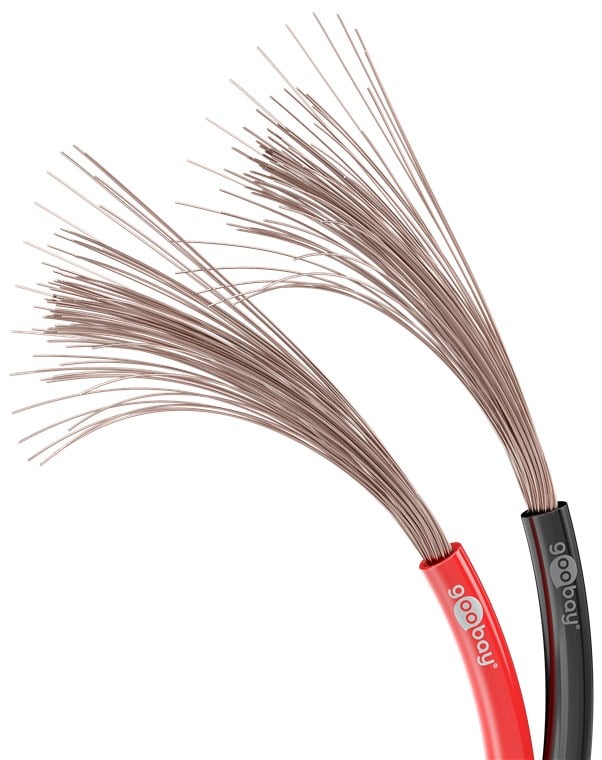 Cavo Audio per diffusori acustici Nero/rosso 1,5 mm² matassa 100m - Goobay ICOC AU-RN15