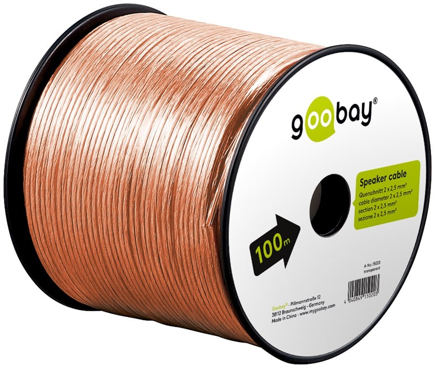 Cavo Audio per diffusori acustici Trasparente 0,75 mm² matassa 100m - Goobay ICOC AU-TR075