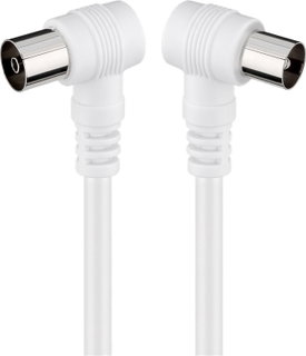 Cavo Antenna TV M/F angolato 90° 5m bianco - Goobay ICOC AV-340