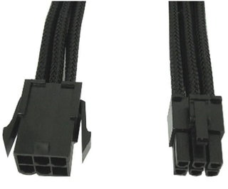 Cavo Prolunga PCI-E 6 Pin 30 cm con Guaina Nera - Gelid Solutions ICOC CA-6P-01-BK