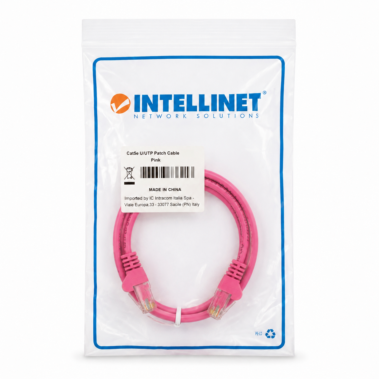 Cavo di rete Patch CCA Cat5e Rosa UTP 0,5m - Intellinet ICOC CCA5U-005-PK