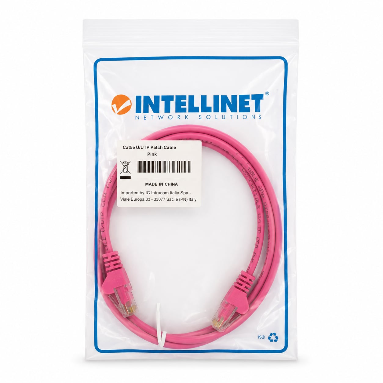 Cavo di rete Patch CCA Cat5e Rosa UTP 1m - Intellinet ICOC CCA5U-010-PK