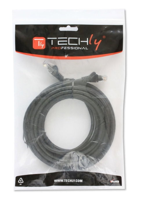 CCA Cat 5 E black patch network cable UTP 3 m - Techly Professional ICOC CCA 5 U- 030 -BKT