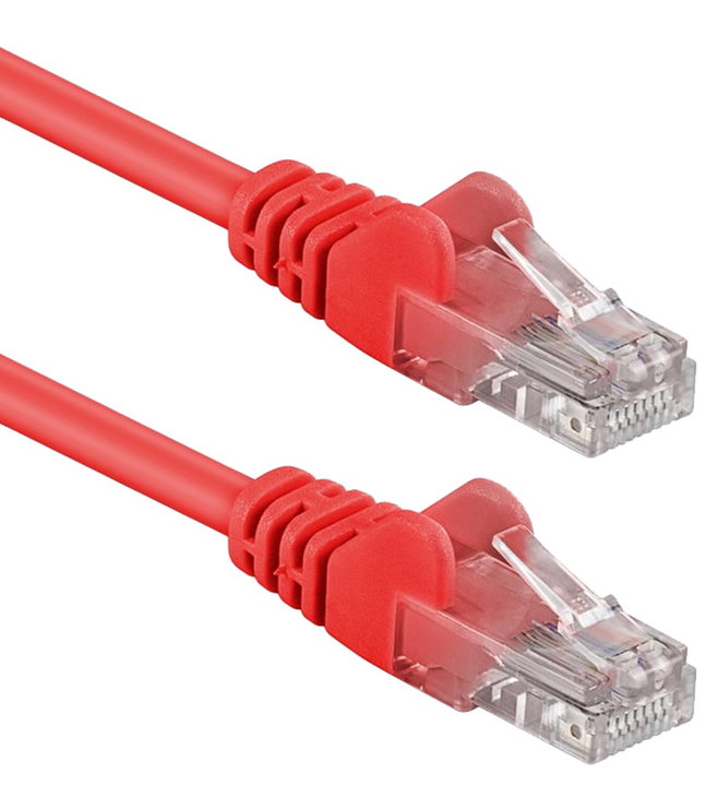Cavo di rete Patch Cat5E Rosso U/UTP 3m - Goobay ICOC CCA5U-030-REG
