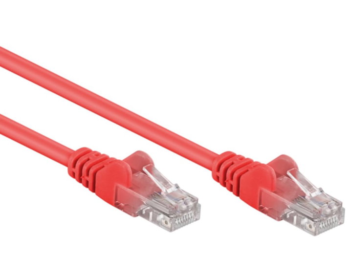 Cavo di rete Patch Cat5E Rosso U/UTP 3m - Goobay ICOC CCA5U-030-REG