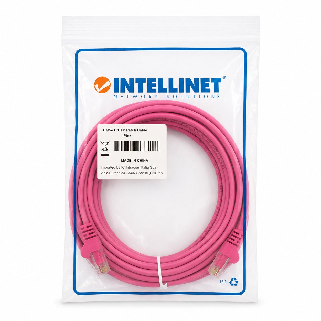 Cavo di rete Patch CCA Cat5e Rosa UTP 5m - Intellinet ICOC CCA5U-050-PK