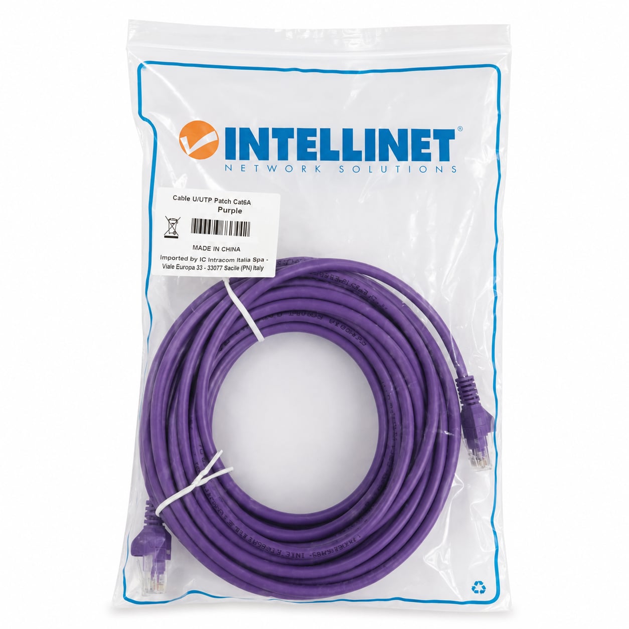 Cavo di rete Patch CCA Cat5e Viola UTP 10m - Intellinet ICOC CCA5U-100-VL