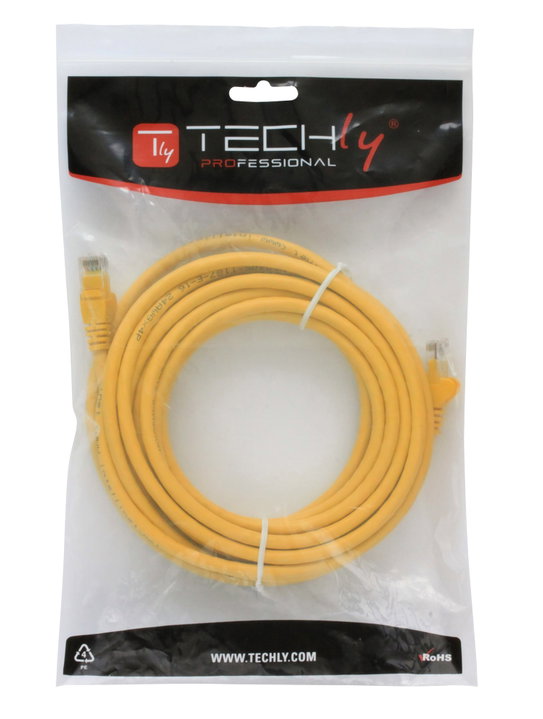 Cavo di rete Patch CCA Cat5E Giallo UTP 10m - Techly Professional ICOC CCA5U-100-YET