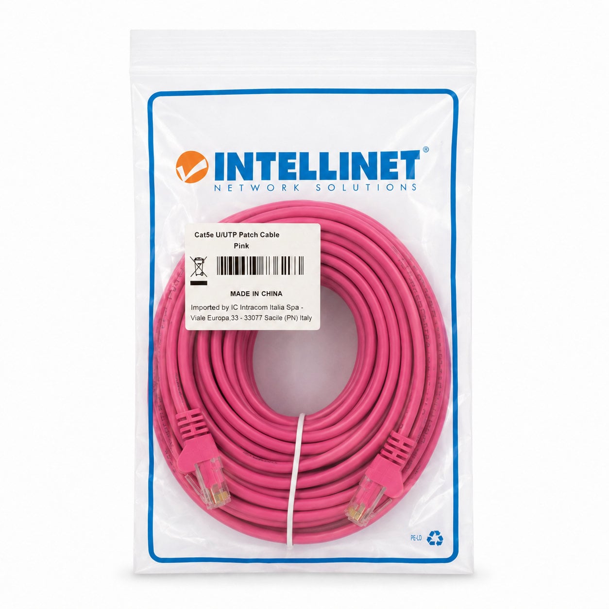 Cavo di rete Patch CCA Cat5e Rosa UTP 20m - Intellinet ICOC CCA5U-200-PK