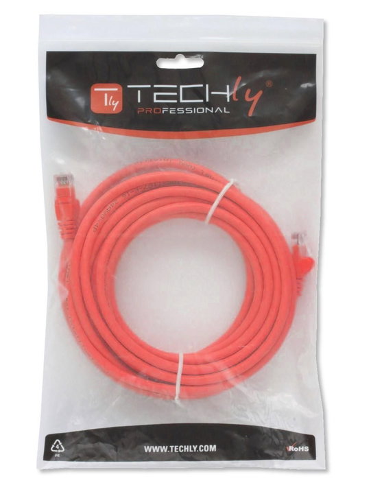 Cable patch CCA Cat 5 AND Red UTP 20 m - Techly Professional ICOC CCA 5 U- 200 -RET