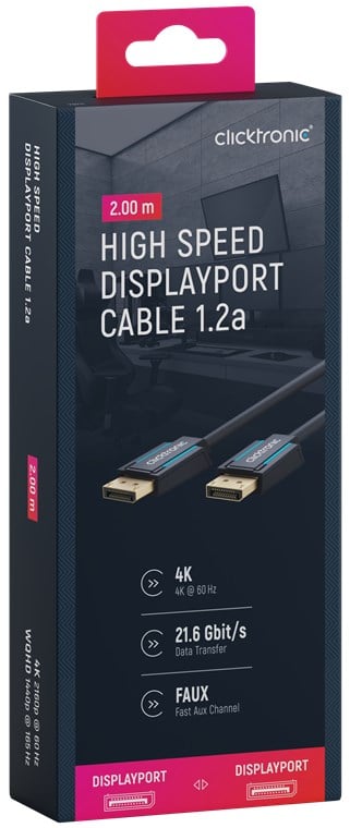 DisplayPort Cable M/M 2 m - Clicktronic ICOC CLC-DP- 020