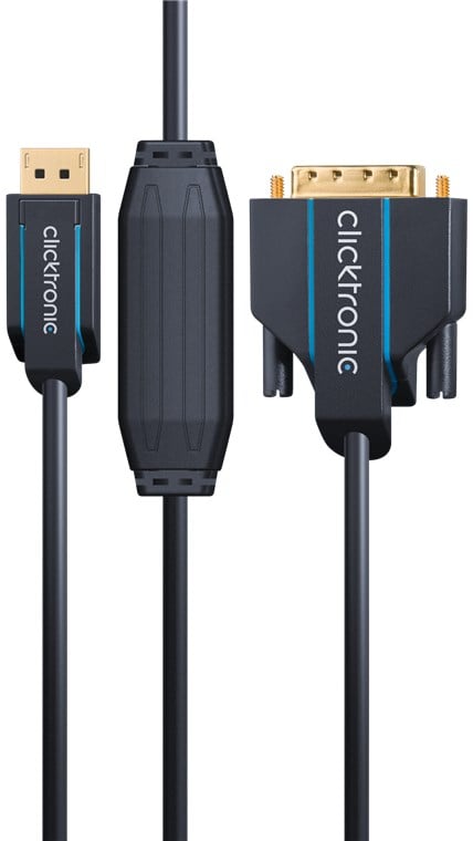 Cavo Monitor DisplayPort Maschio a DVI-D Maschio 2m Blu - Clicktronic ICOC CLC-DSP-020