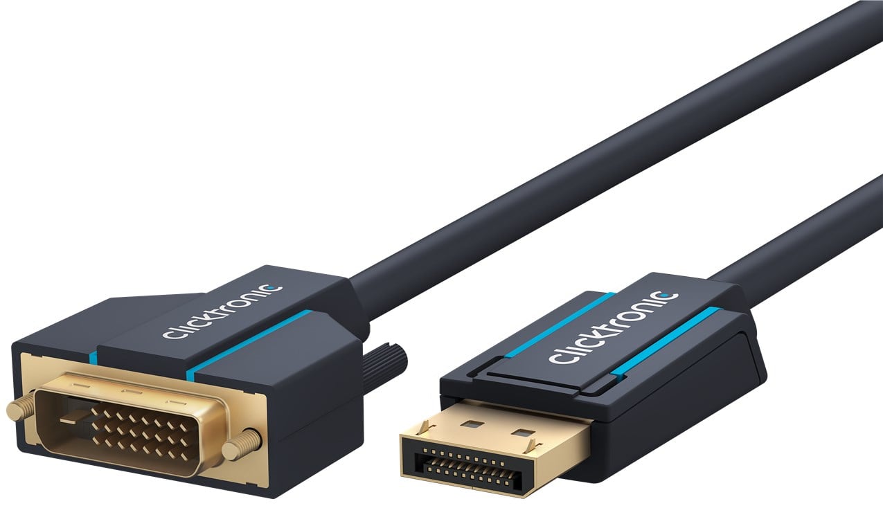 Cavo Monitor DisplayPort Maschio a DVI-D Maschio 3m Blu - Clicktronic ICOC CLC-DSP-030