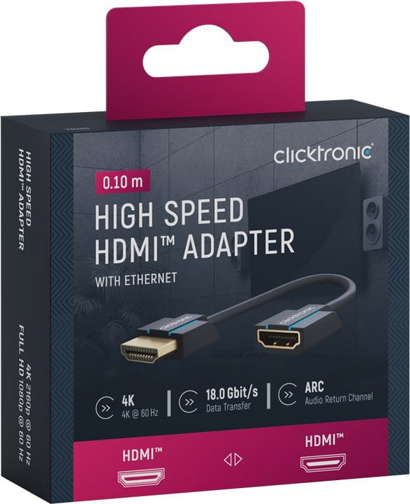 Cavo Adattatore Flessibile HDMI M/F 0,1m - Clicktronic ICOC CLC-H-MF010