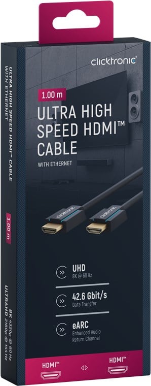 HDMI Ultra High Speed A/A M/M High Quality eARC 1 m - Clicktronic ICOC CLC-H 8 K- 010