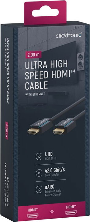 Cavo HDMI Ultra High Speed 2m eARC 8K - Clicktronic ICOC CLC-H8K-020