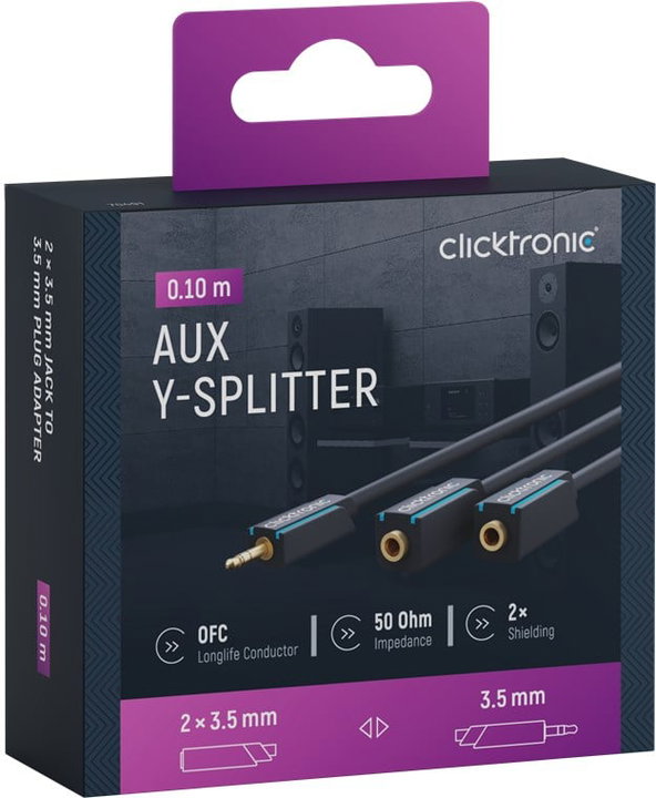 Cable Stereo Jack 3,5 mm 10 cm - Clicktronic ICOC CLC-JA 2 - 001
