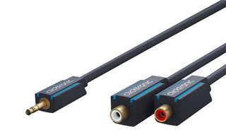 Audio cable 2 RCA F to Jack 3,5 mm M 0,10 m - Clicktronic ICOC CLC-JRF- 001