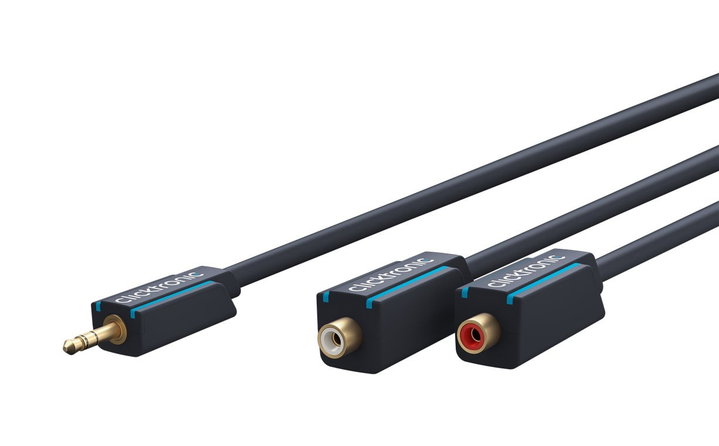 Audio cable 2 RCA F to Jack 3,5 mm M 0,10 m - Clicktronic ICOC CLC-JRF- 001