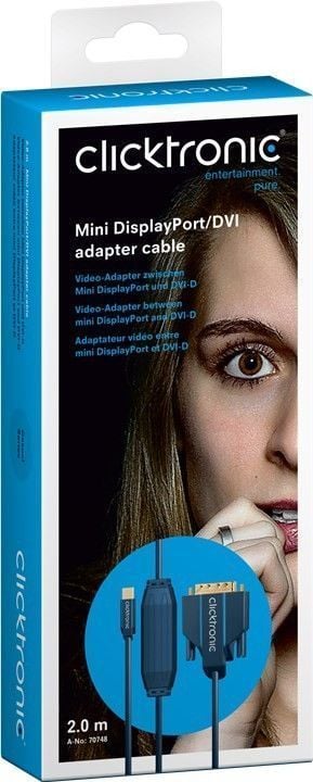 Cavo Mini DisplayPort (Thunderbolt) a DVI-D 24+1 2m Alta Qualità - Clicktronic ICOC CLC-MDPDV-020