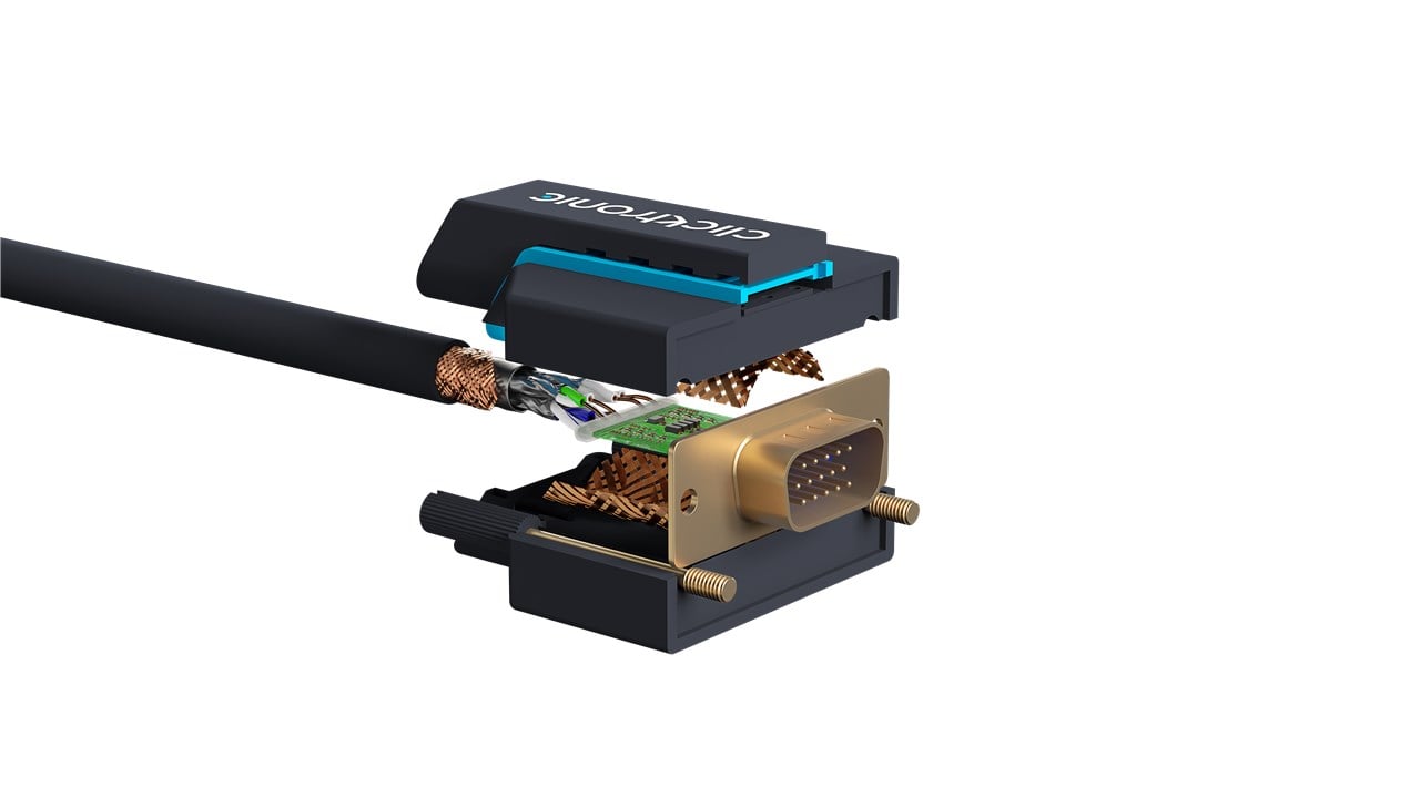 Cavo VGA Alta Risoluzione Connettori Dorati 20m - Clicktronic ICOC CLC-SVGA-200