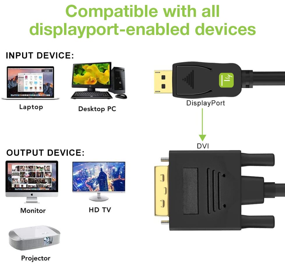 Cavo Monitor DisplayPort a DVI 2m - Techly ICOC DSP-C-020