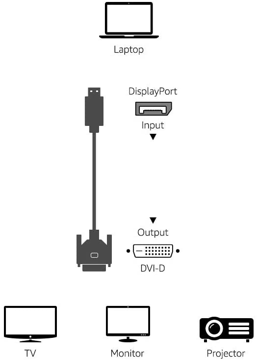 Cavo Monitor DisplayPort Maschio a DVI Maschio Passivo 2m Nero - Techly ICOC DSP-C12-020P