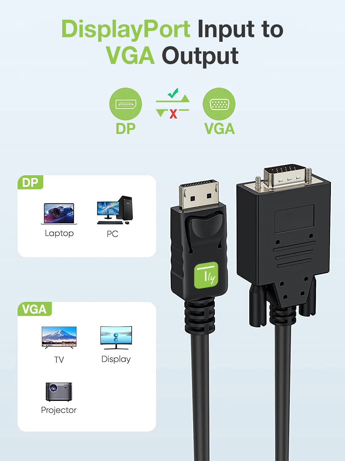 Cavo Monitor da DisplayPort a VGA 3m - Techly ICOC DSP-V-030