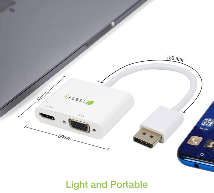 DisplayPort adapter to HDMI/VGA 4 K 60 Hz - Techly ICOC DSP-VH 1220