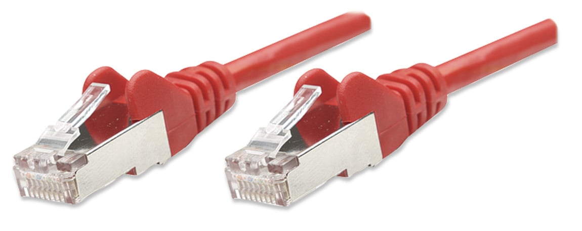 Cavo di rete Patch in Rame Schermato Cat5e Rosso F/UTP 0,5m - Intellinet ICOC F5E-005-RE