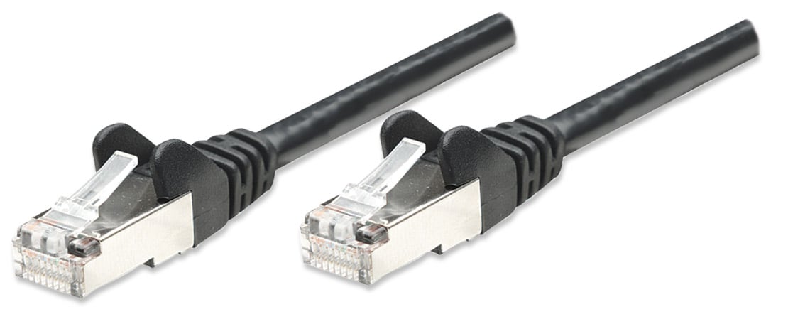 Cavo di rete Patch in Rame Schermato Cat5e Nero F/UTP 1m - Intellinet ICOC F5E-010-BK