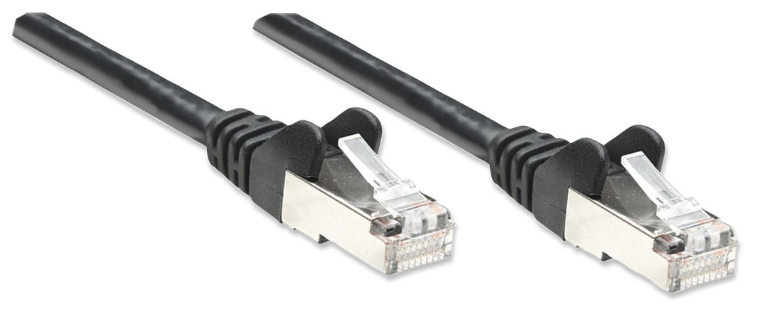 Cavo di rete Patch in Rame Schermato Cat5e Nero F/UTP 1m - Intellinet ICOC F5E-010-BK