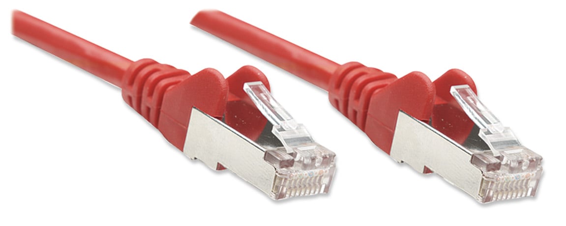 Cavo di rete Patch in Rame Schermato Cat5e Rosso F/UTP 1m - Intellinet ICOC F5E-010-RE