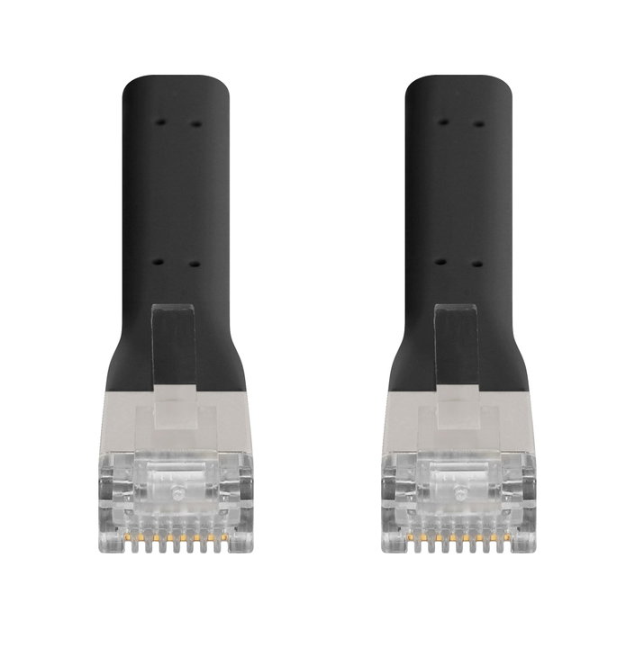 Cavo di rete Patch in Rame Cat6A F/FTP Pieghevole FlexiBoot Slim Nero 0,5m - Intellinet ICOC F6A-BD-005B
