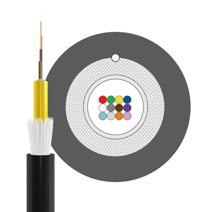 Cavo Loose Antiroditore da Esterno PE 12 fibre 9/125 OS2 Nero - OEM ICOC FOIRL-12FB/OSES