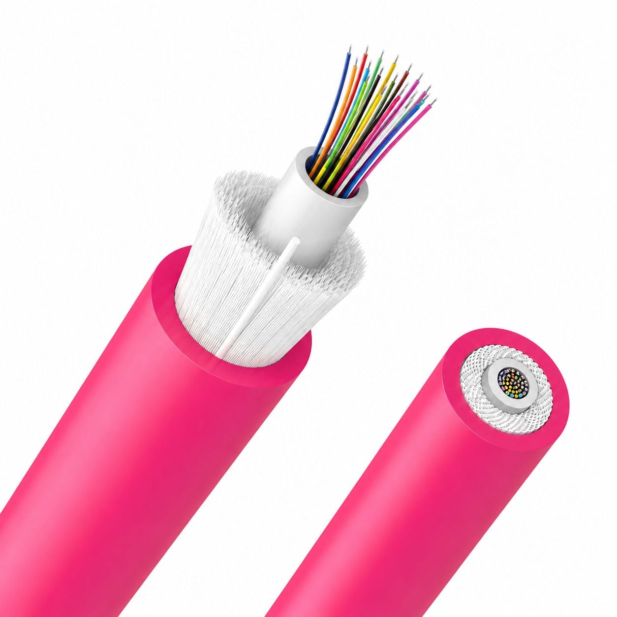 Loose Dielectric Indoor Cable 24 fibers 50/125 OM4 B2ca LSZH fuchsia - ICOC FOIRL-B2I-24/O4